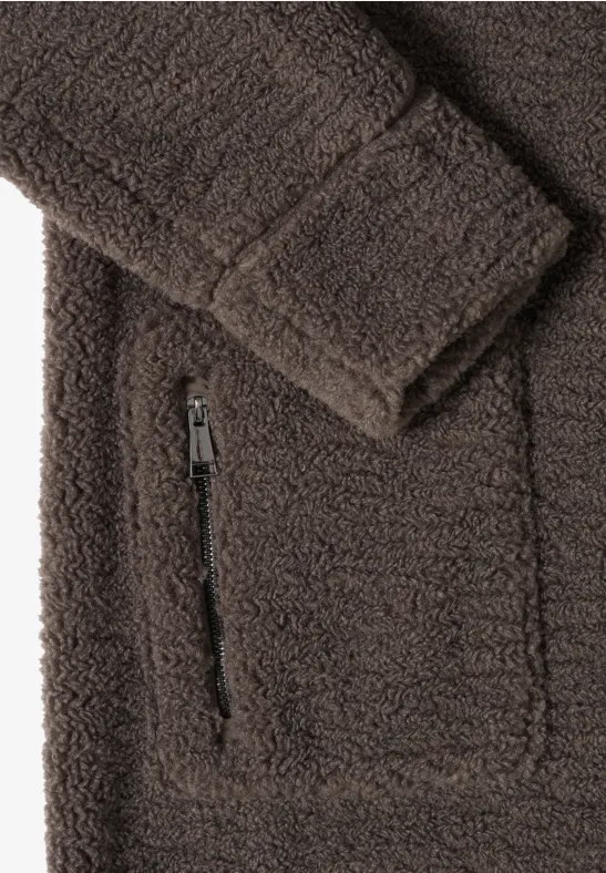 Teddy Mantel mit Kapuze mushroom taupe