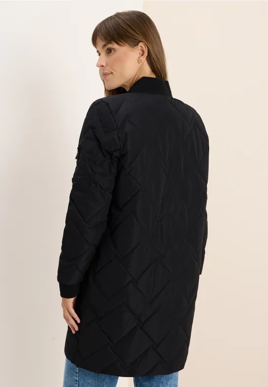 Lange gewatteerde blouson Black