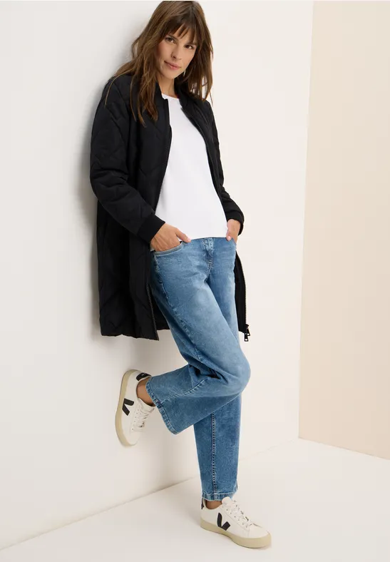 Lange gewatteerde blouson Black
