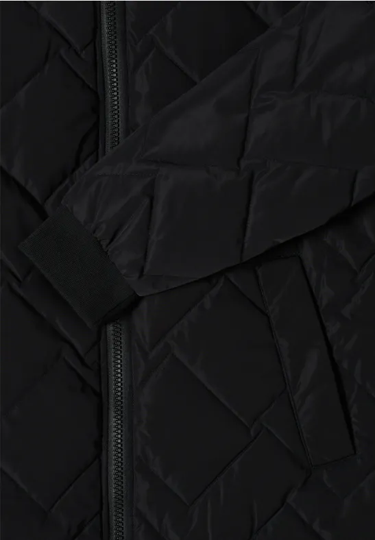 Lange gewatteerde blouson Black