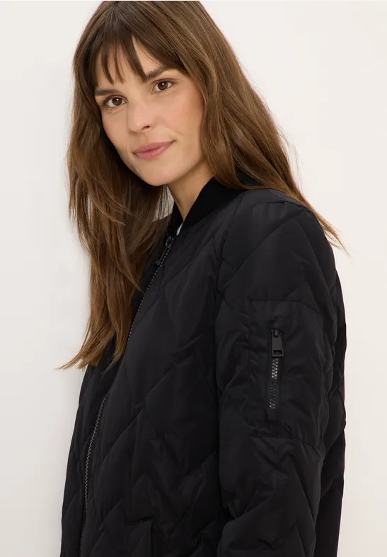 Lange gewatteerde blouson Black