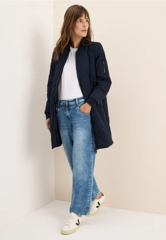 Lange gewatteerde blouson dark navy blue