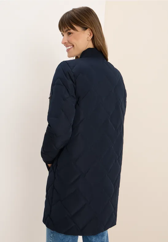 Lange gewatteerde blouson dark navy blue