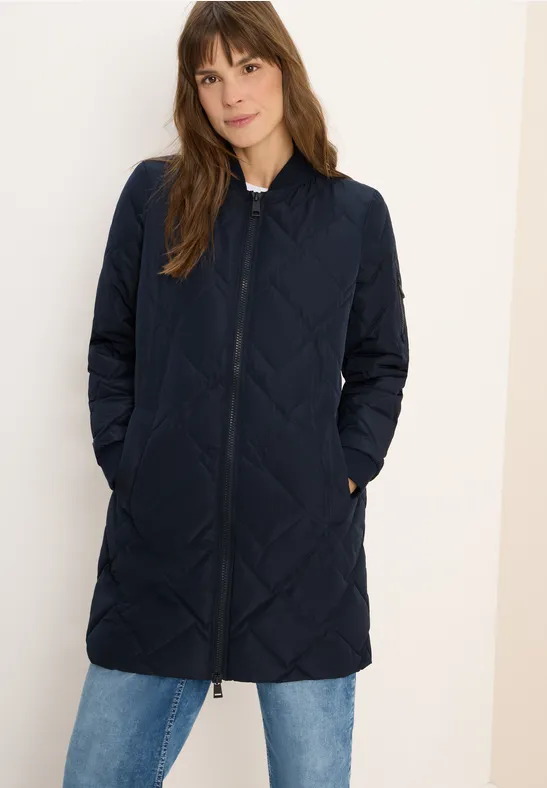 Lange gewatteerde blouson dark navy blue