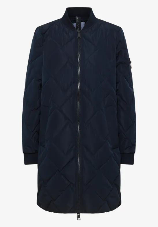 Lange gewatteerde blouson dark navy blue