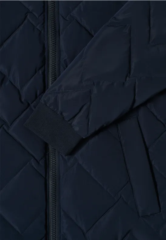 Lange gewatteerde blouson dark navy blue