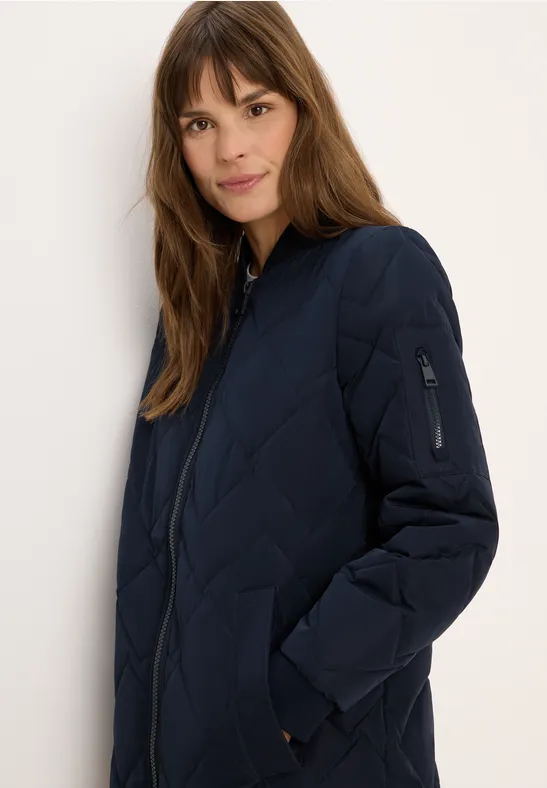 Lange gewatteerde blouson dark navy blue