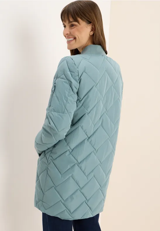 Lange gewatteerde blouson ice hill green