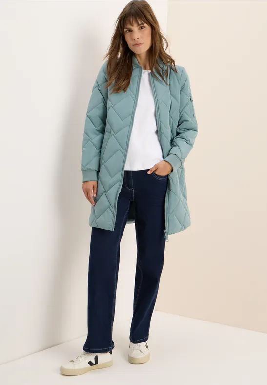 Lange gewatteerde blouson ice hill green