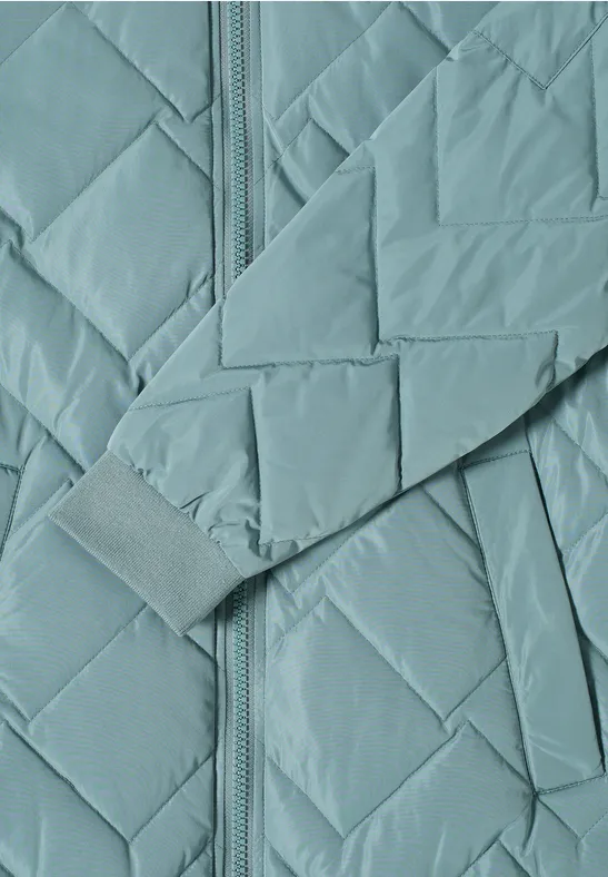 Lange gewatteerde blouson ice hill green