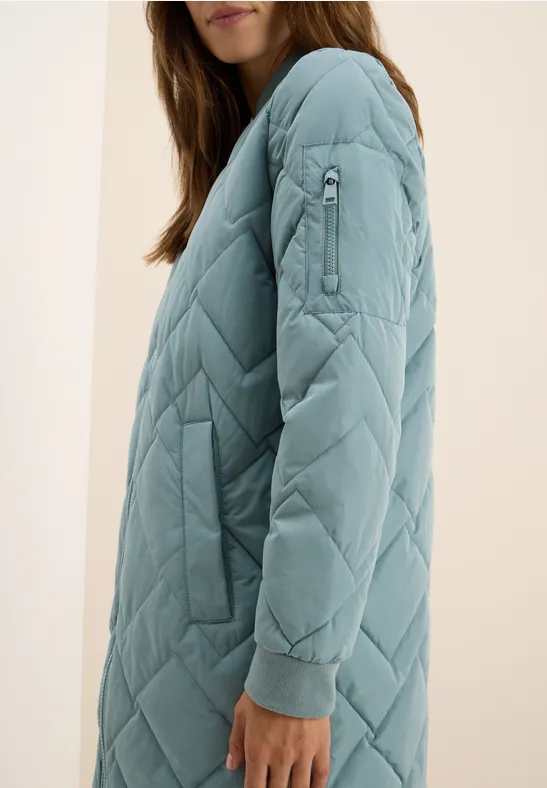 Lange gewatteerde blouson ice hill green