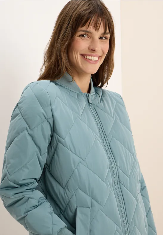 Lange gewatteerde blouson ice hill green