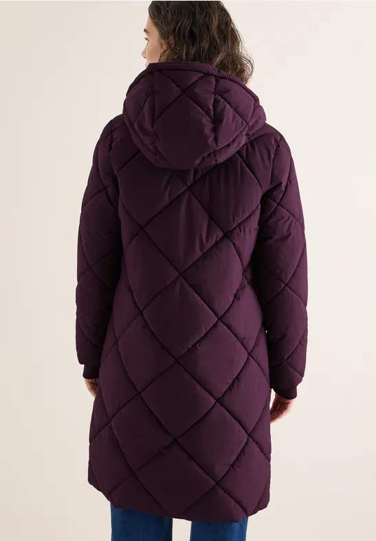 Mantel mit Rucksack Strings dark plum