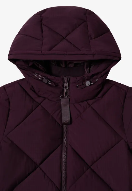 Mantel mit Rucksack Strings dark plum