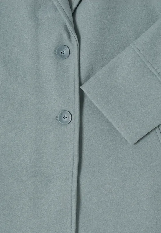 Manteau à revers aspect laine ice hill green