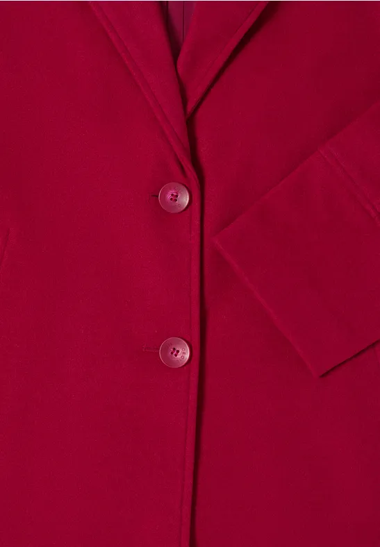 Woll-Optik Revers-Mantel beaujolais red
