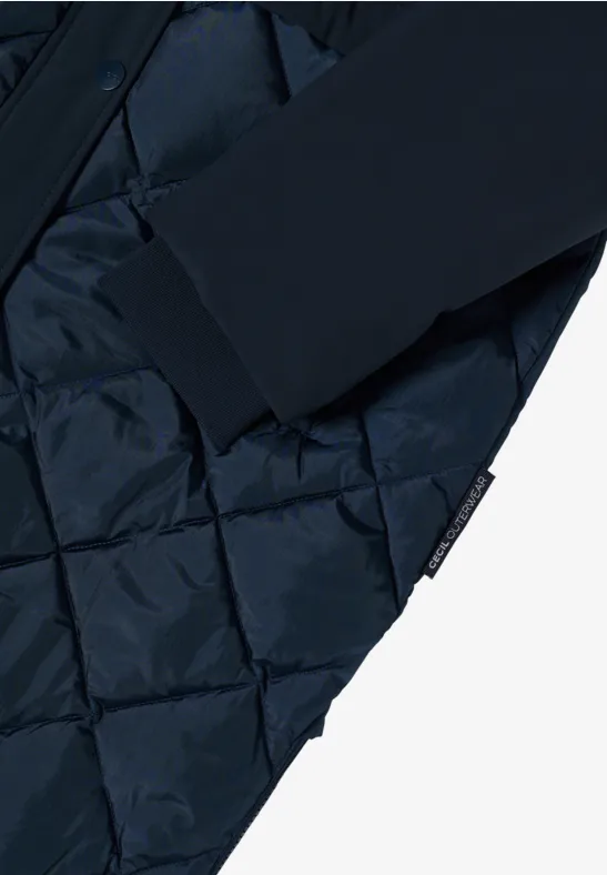 Mantel mit Strukturmix dark navy blue