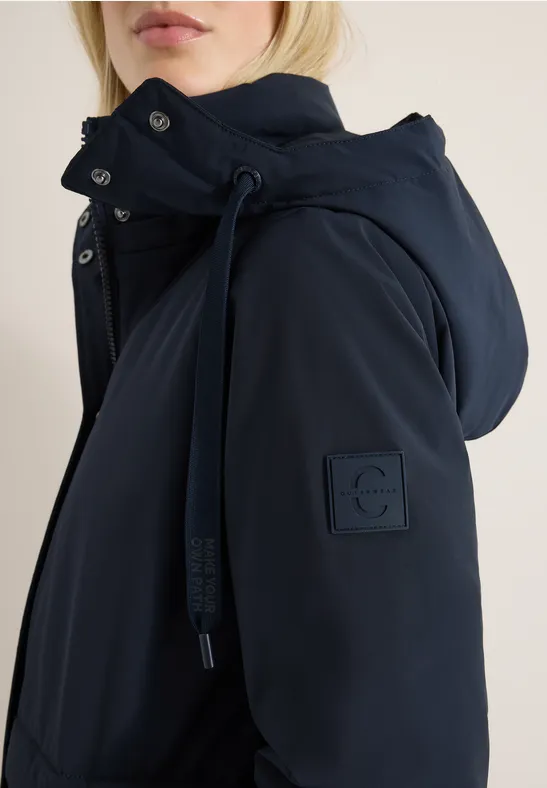 Mantel mit Strukturmix dark navy blue