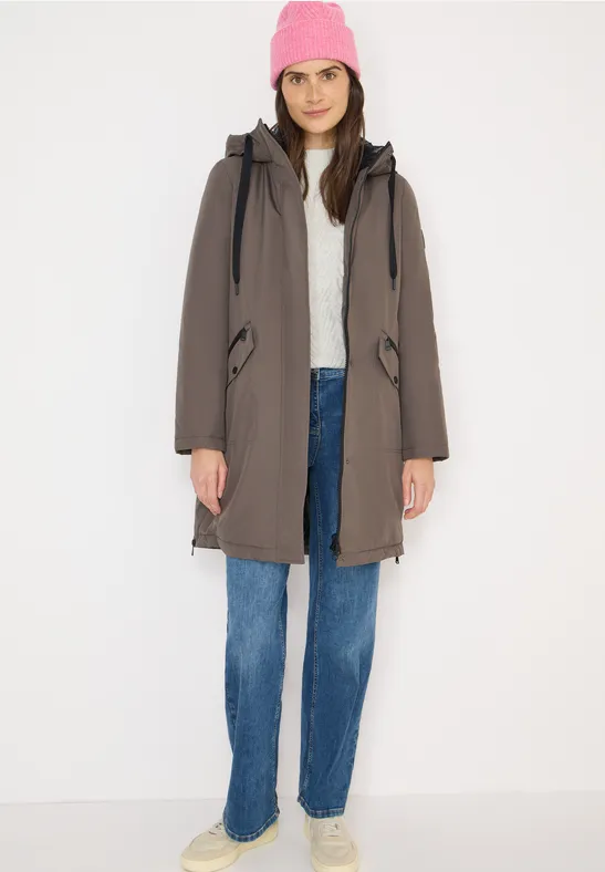 Sportieve parka mushroom taupe