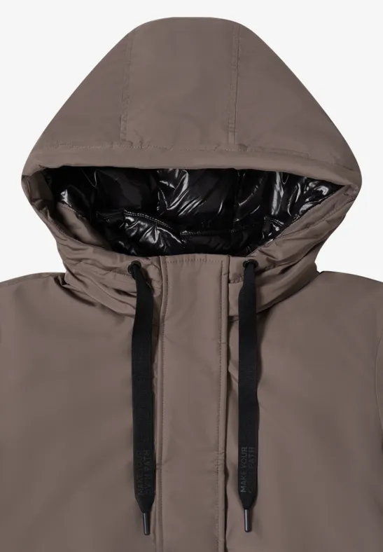 Sportieve parka mushroom taupe