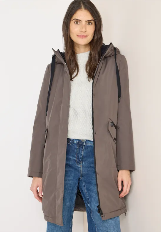 Sportieve parka mushroom taupe