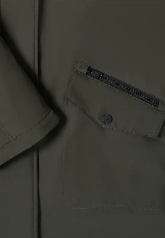 Sportieve parka olive wood