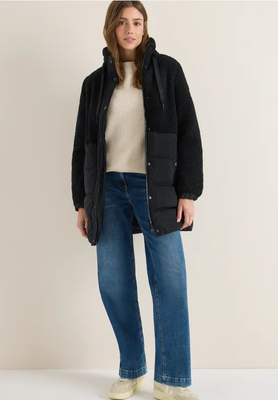 Teddyjas met structuurmix Black