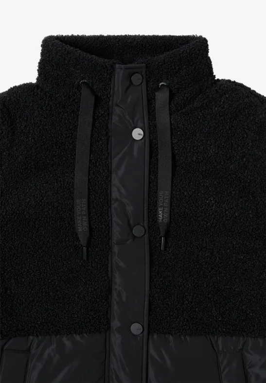 Teddyjas met structuurmix Black