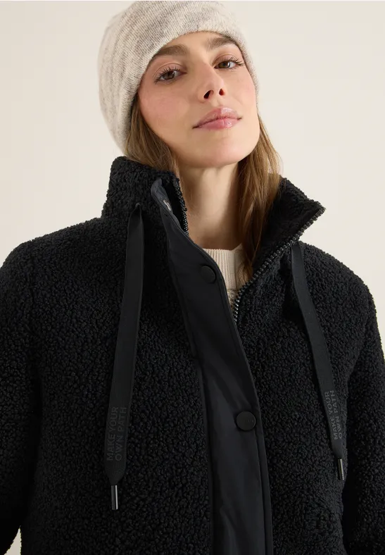 Teddyjas met structuurmix Black
