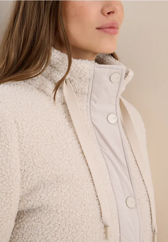 Teddy Mantel mit Strukturmix teddy vanilla white