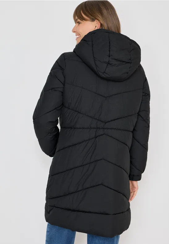 Gewatteerde jas met capuchon Black