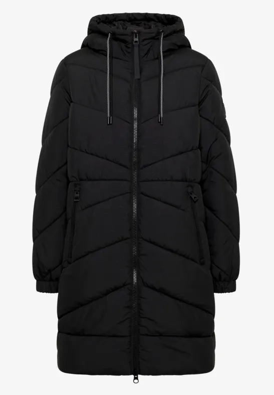 Gewatteerde jas met capuchon Black