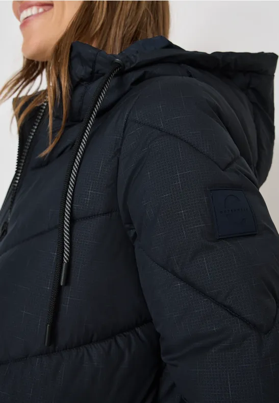 Gewatteerde jas met capuchon dark navy blue