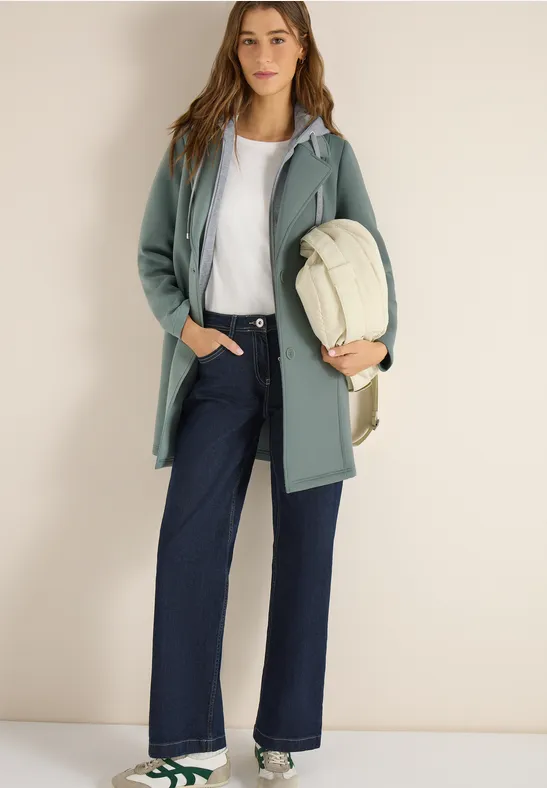 Manteau avec incrustation de sweat kelp green