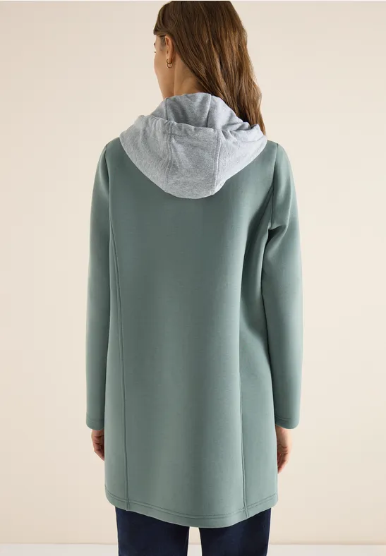 Manteau avec incrustation de sweat kelp green