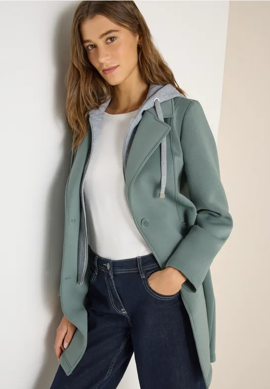 Manteau avec incrustation de sweat kelp green