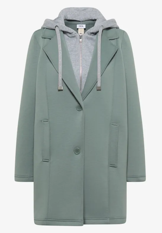 Manteau avec incrustation de sweat kelp green