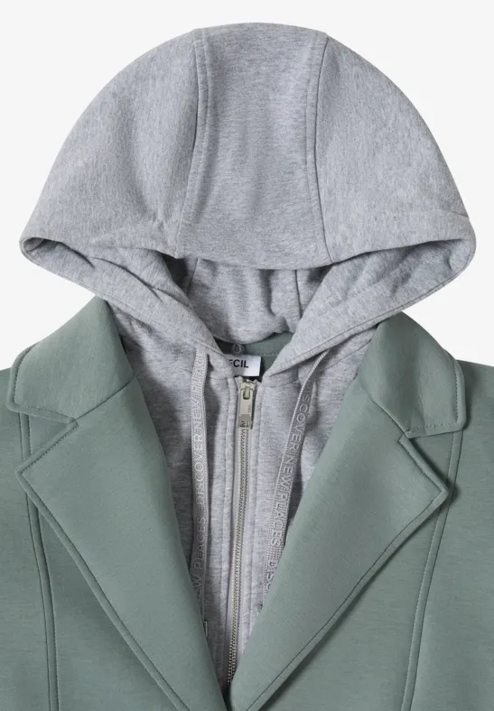 Manteau avec incrustation de sweat kelp green