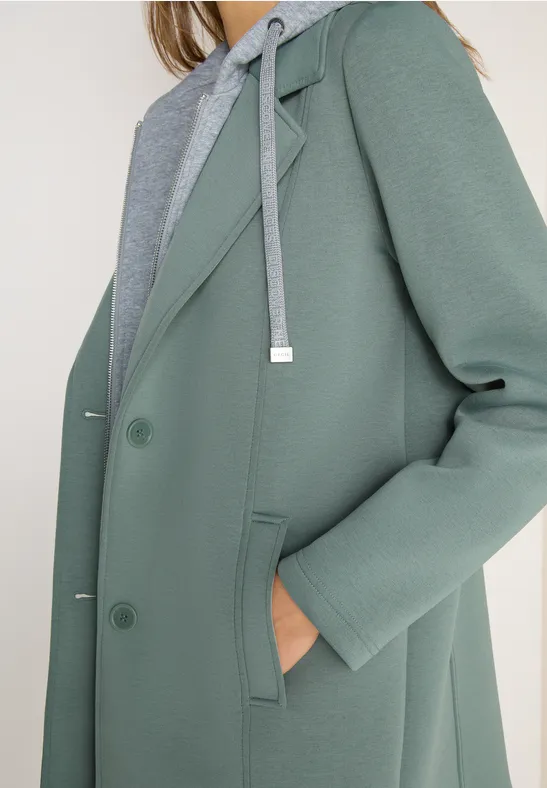 Manteau avec incrustation de sweat kelp green