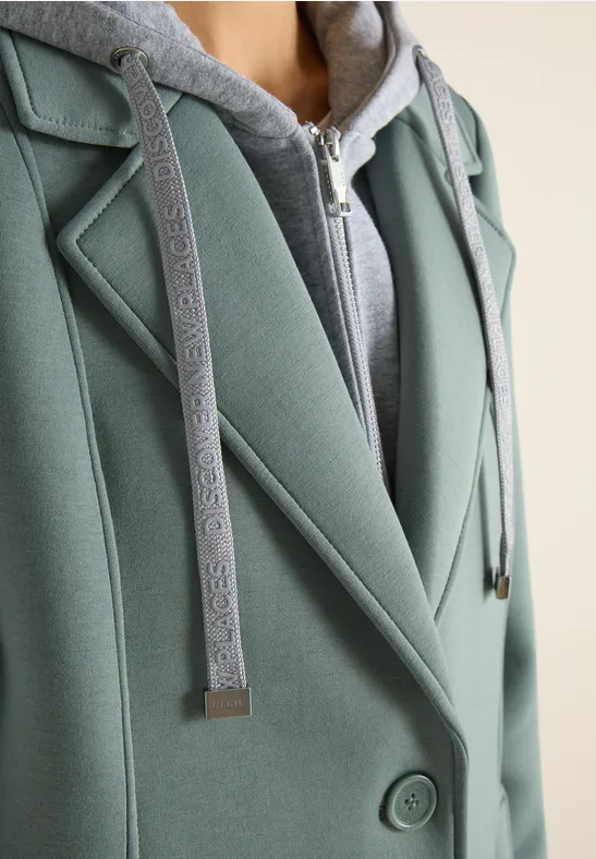 Manteau avec incrustation de sweat kelp green