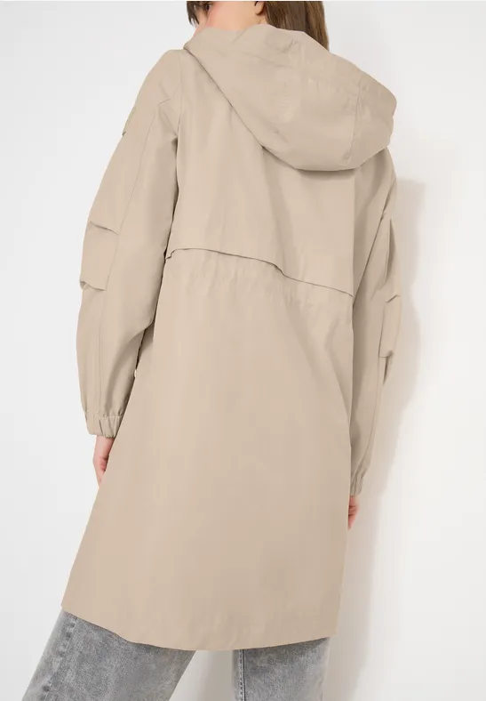 Veste longue à mémoire crispy camel