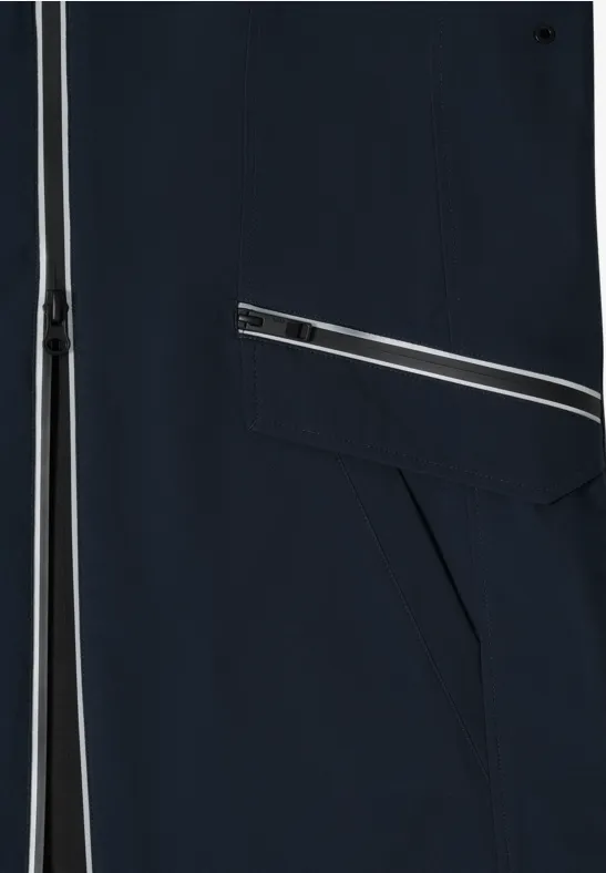 Mantel mit Kapuze und 2-Wege-Zipper blue navy