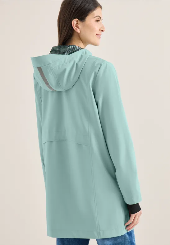 Mantel mit Kapuze und 2-Wege-Zipper mint sea green