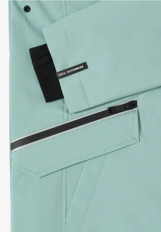 Mantel mit Kapuze und 2-Wege-Zipper mint sea green
