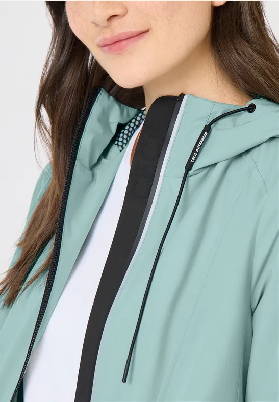 Mantel mit Kapuze und 2-Wege-Zipper mint sea green