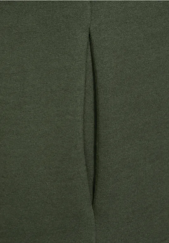 Sweatkleid mit großem Kragen utility olive