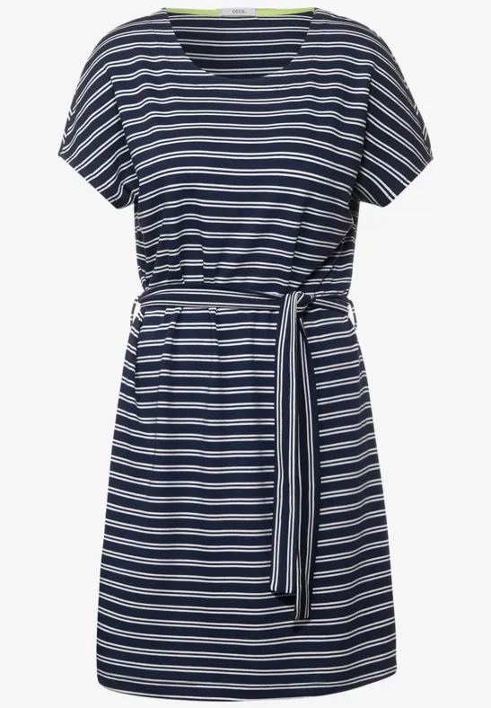 Gestreiftes Jerseykleid river blue