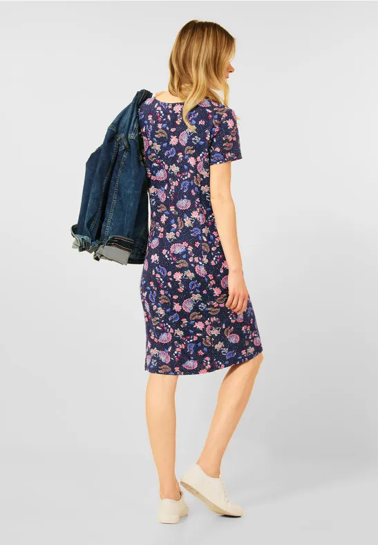 Jersey Kleid mit Print deep blue