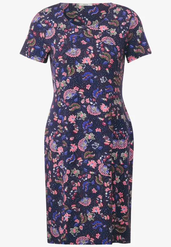 Jersey Kleid mit Print deep blue