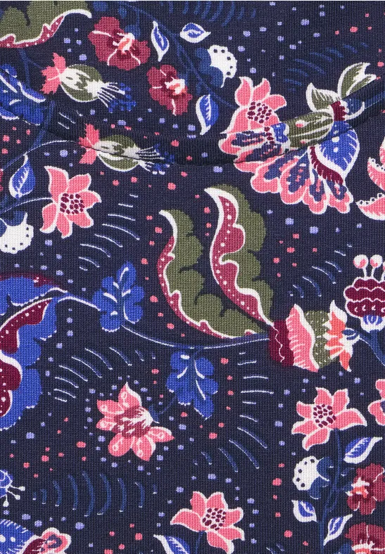 Jersey Kleid mit Print deep blue